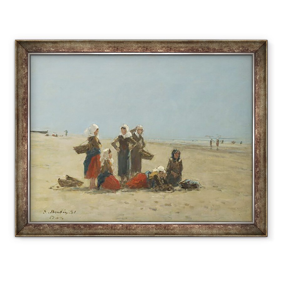 Tablou inramat - Eugene Louis Boudin - Femei pe plaja la Berck, 60 x 80 cm