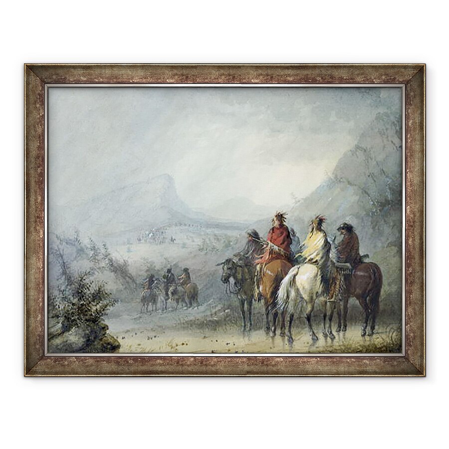 Tablou inramat - Alfred Jacob Miller - Furtuna, Asteptand Caravana, 70 x 90 cm
