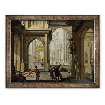 Tablou inramat - Dirck van Delen - Iconoclasm intr-o biserica, 60 x 80 cm Tablou inramat - Dirck van Delen - Iconoclasm intr-o biserica, 60 x 80 cm