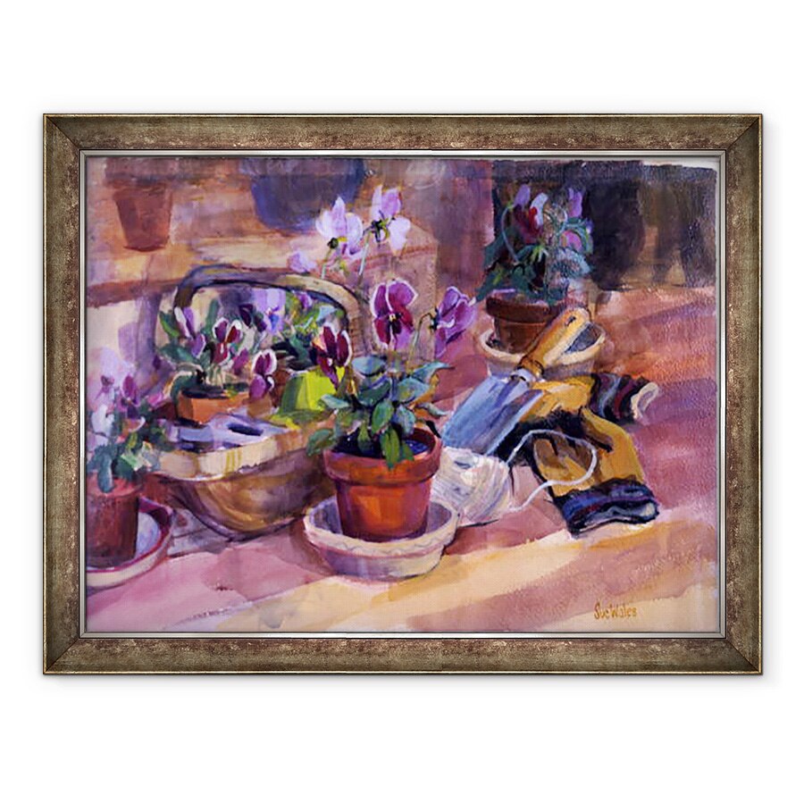 Tablou inramat - Sue Wales - Potting panselute, 1996, 70 x 90 cm
