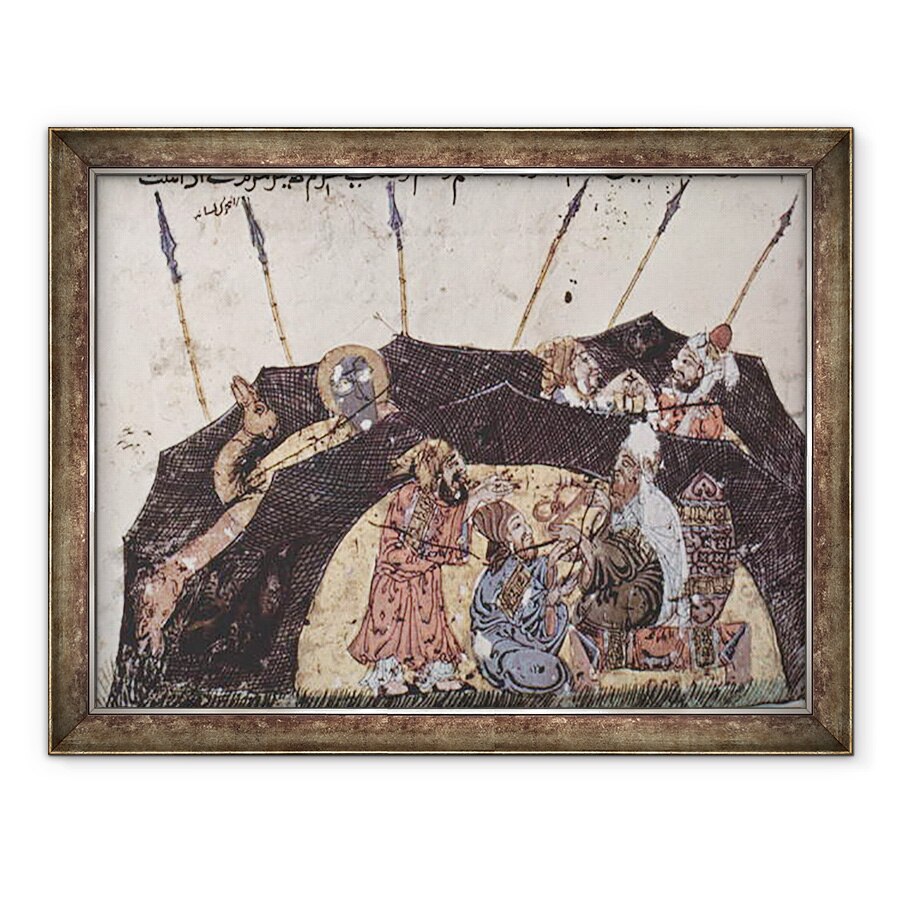 Tablou inramat - Scoala irakiana - Al 43-lea Maqāma al lui Al-Hariri, 70 x 90 cm