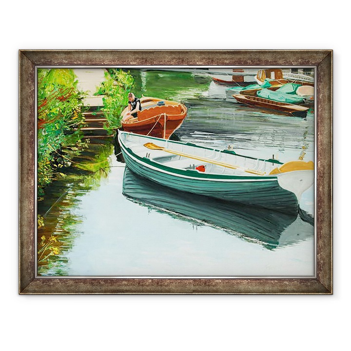 Картина в рамка - Тони Фандино - Лодки по Темза VII, 60 x 80 cm