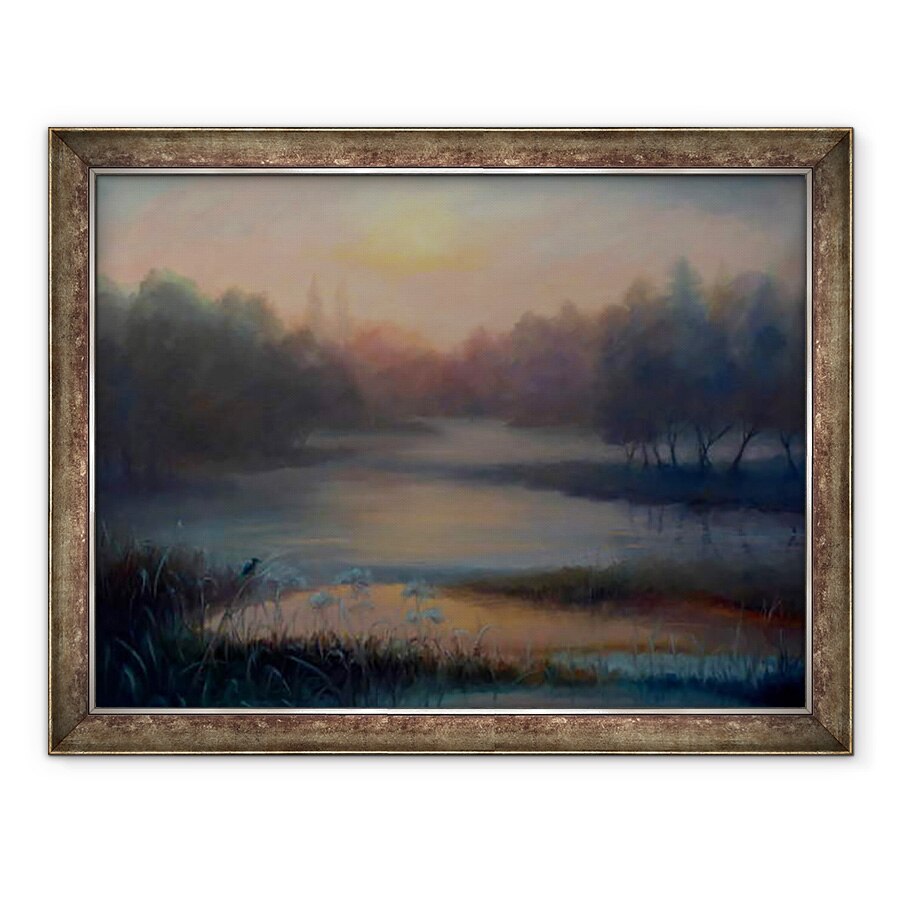 Tablou inramat - Lee Campbell - Dimineata ceata cu Kingfisher, 2018, 70 x 90 cm