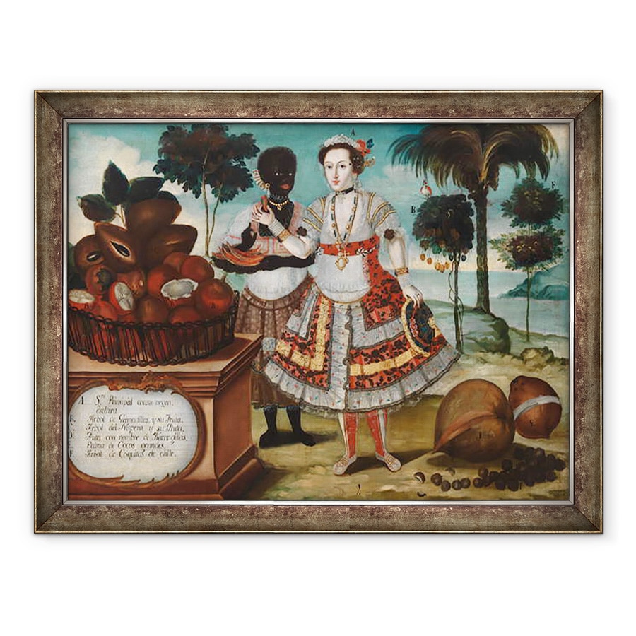 Tablou inramat - Vicente Alban - Femeie nobila cu sclavul ei negru, 60 x 80 cm