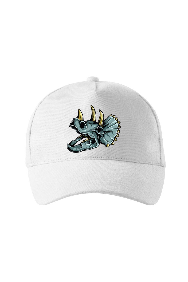 Sapca personalizata, Craniu Dinozaur, Adler, Alb, Catarama metalica reglabila