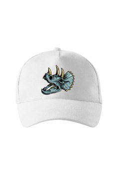 Sapca personalizata, Craniu Dinozaur, Adler, Alb, Catarama metalica reglabila Sapca personalizata, Craniu Dinozaur, Adler, Alb, Catarama metalica reglabila