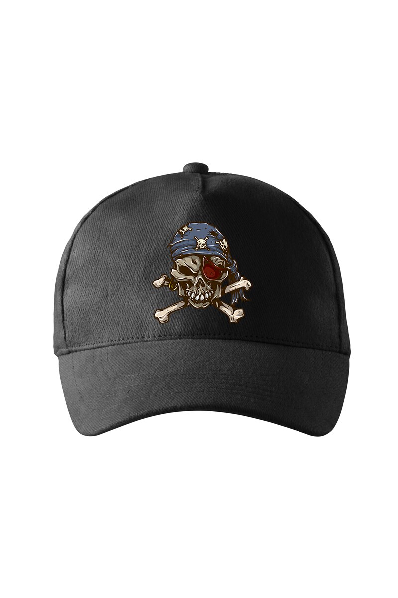 Sapca personalizata, Pirate Skull, Adler, Negru, Catarama metalica reglabila