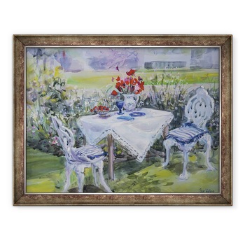 Tablou inramat - Sue Wales - Maci & panza alba, 1997, 70 x 90 cm Tablou inramat - Sue Wales - Maci & panza alba, 1997, 70 x 90 cm