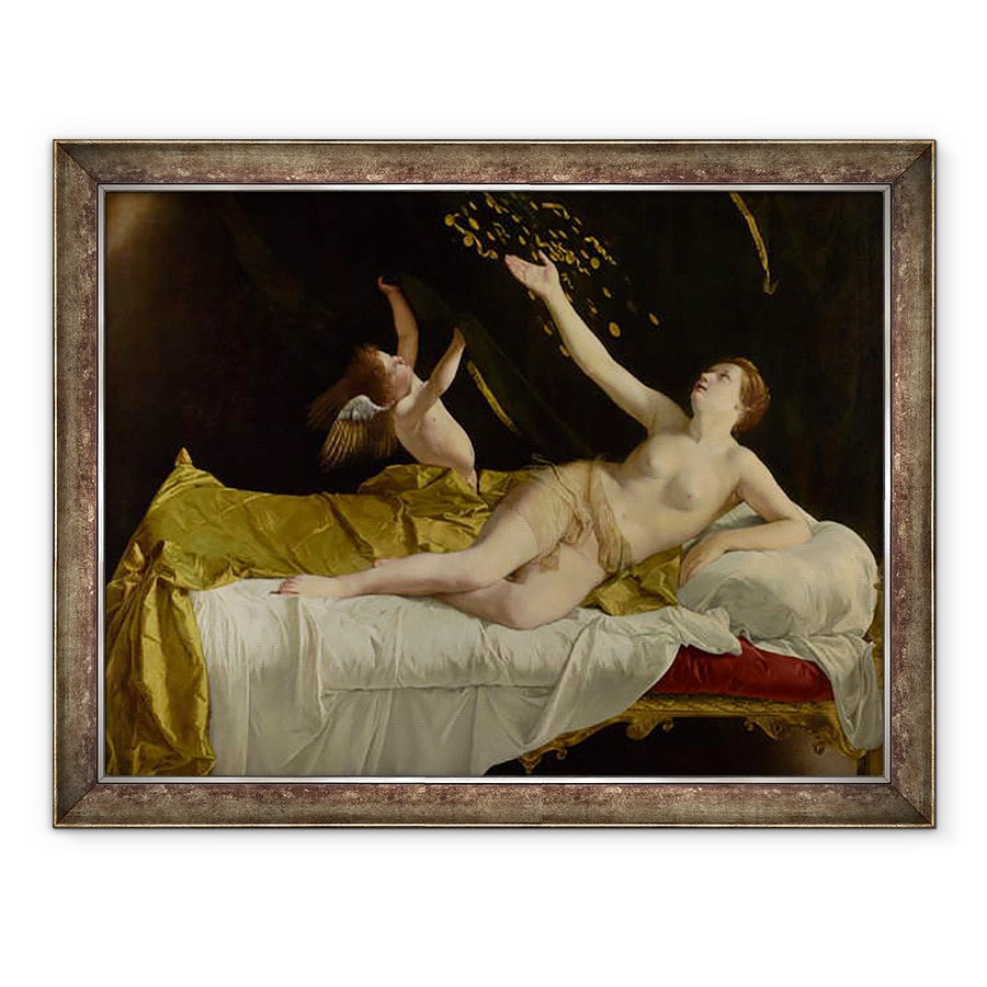 Tablou inramat - Orazio Gentileschi - Danaë si dusul de aur, 70 x 90 cm