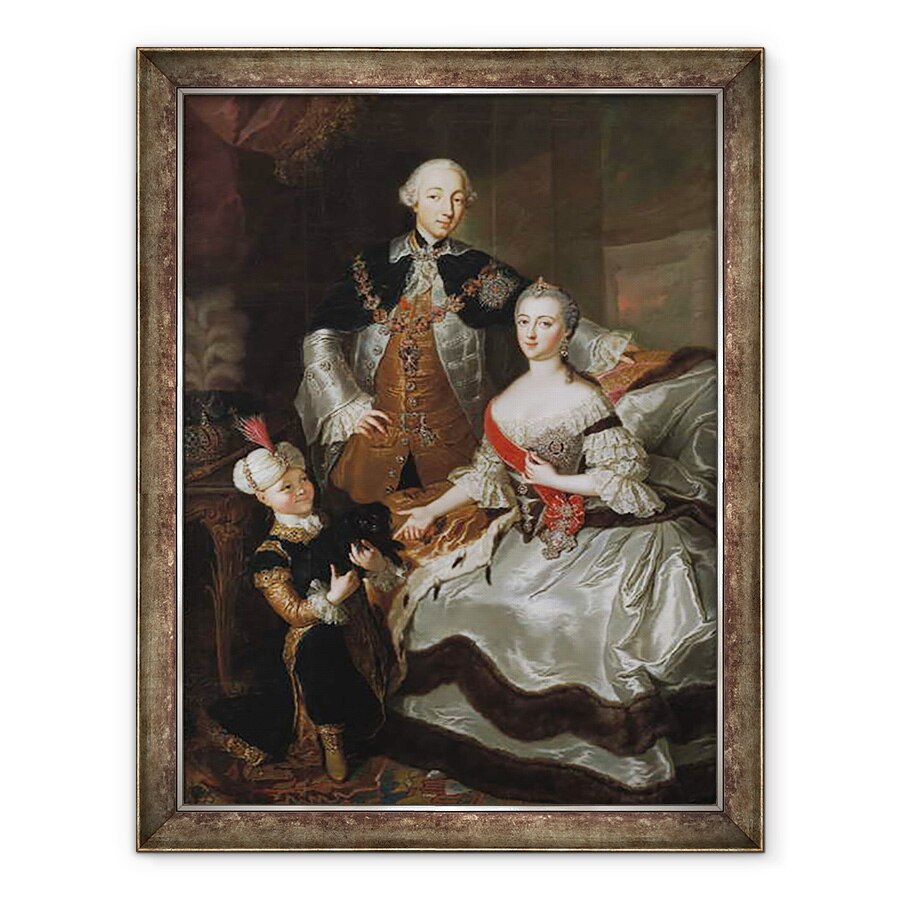 Tablou inramat - Anna Rosina Lisiewska - Petru III si Ecaterina a II-a a Rusiei cu o pagina c.1756, 60 x 80 cm