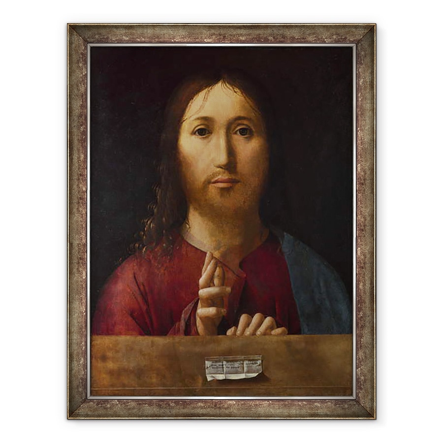 Tablou inramat - Antonello da Messina - Cristo Salvator Mundi, 60 x 80 cm