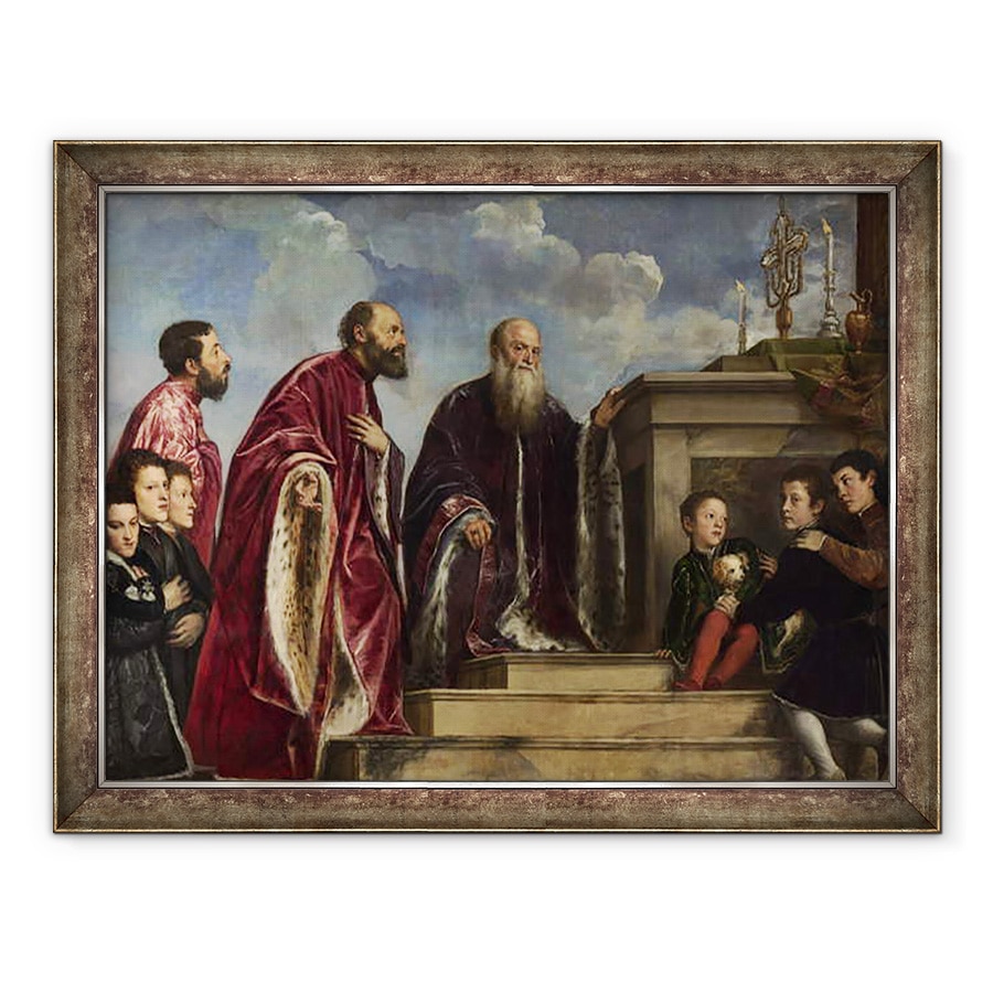 Tablou inramat - Titian - Familia Vendramin, 60 x 80 cm