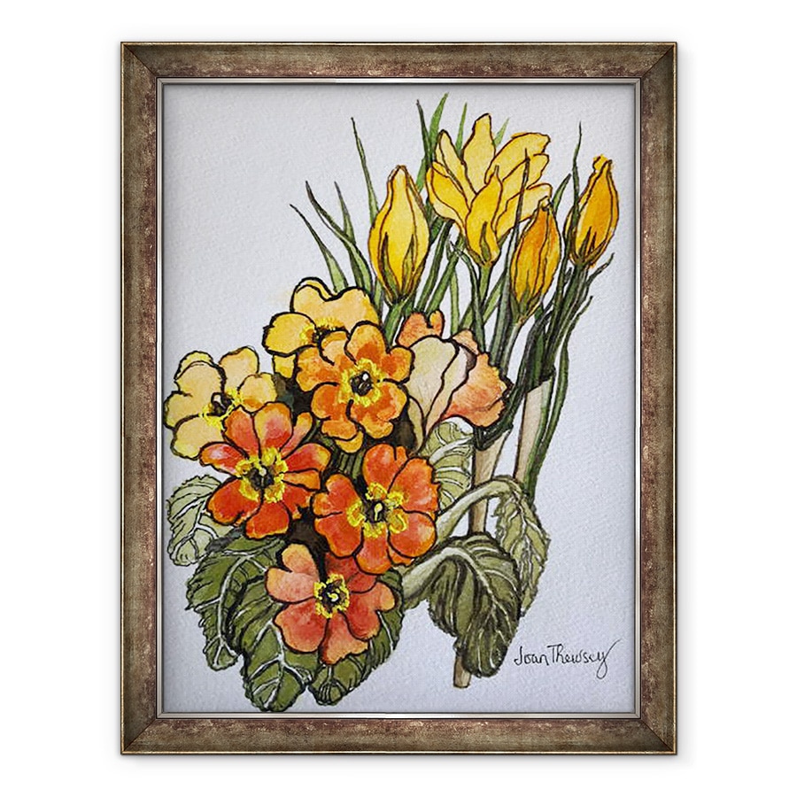 Tablou inramat - Joan Thewsey - Crocus si Primrose, 60 x 80 cm