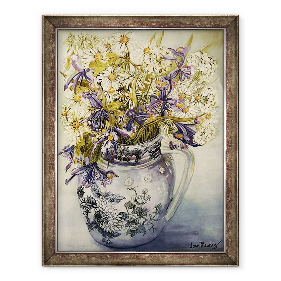 Tablou inramat - Joan Thewsey - Iris, Crizanteme si garoafe intr-un ulcior Copeland, 60 x 80 cm