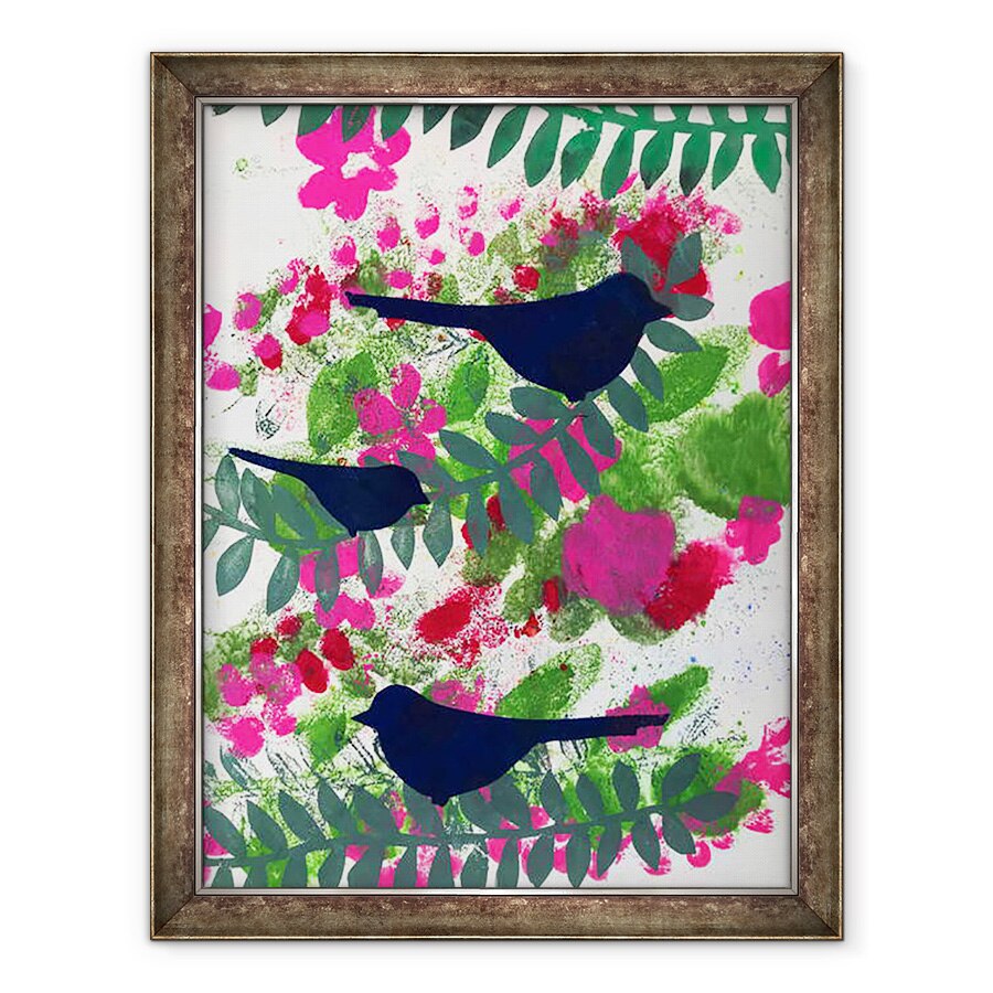 Tablou inramat - Sarah Thompson-Engels - Trei mierle,2018, 60 x 80 cm