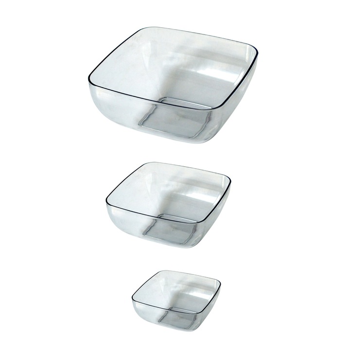 Комплект купи МАК, Квадратни, Прозрачни, Сет от 3 броя