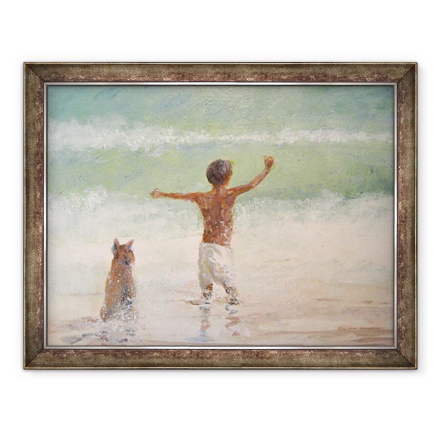 Tablou inramat - Lincoln Seligman - Baiat si caine, 70 x 90 cm