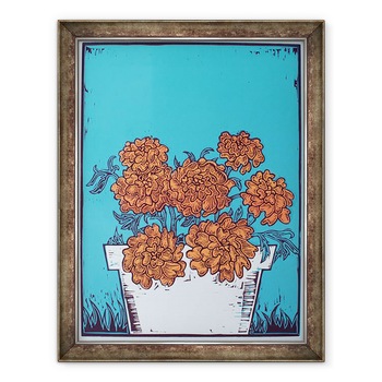 Tablou inramat - Faisal Khouja - Oala de galbenele, 2014, 60 x 80 cm Tablou inramat - Faisal Khouja - Oala de galbenele, 2014, 60 x 80 cm