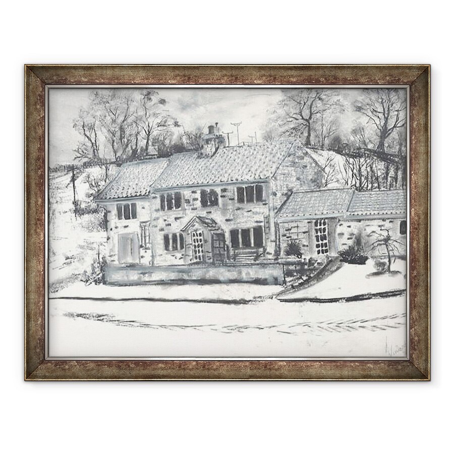 Tablou inramat - Vincent Alexander Booth - Cladiri Osmotherley in zapada de iarna, 1997, 60 x 80 cm