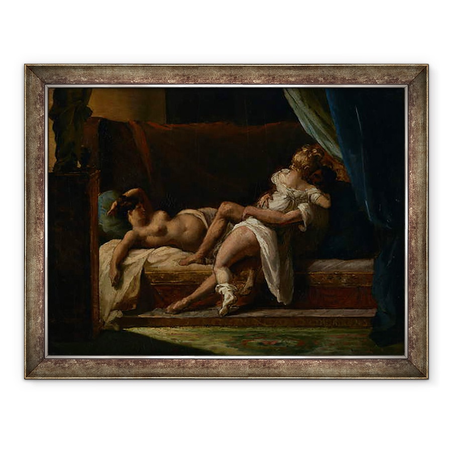 Tablou inramat - Theodore Gericault - Trei indragostiti, 70 x 90 cm