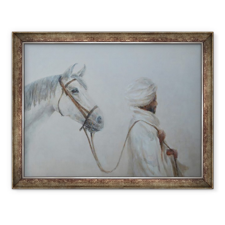 Tablou inramat - Lincoln Seligman - Omul de conducere cal, 60 x 80 cm