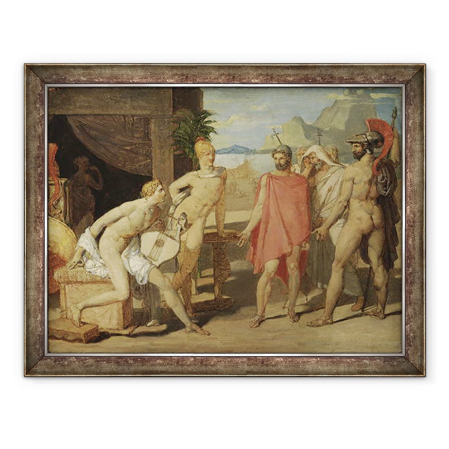 Tablou inramat - Jean Auguste Dominique Ingres - Ahile primind in cortul sau trimisii lui Agamemnon, 60 x 80 cm