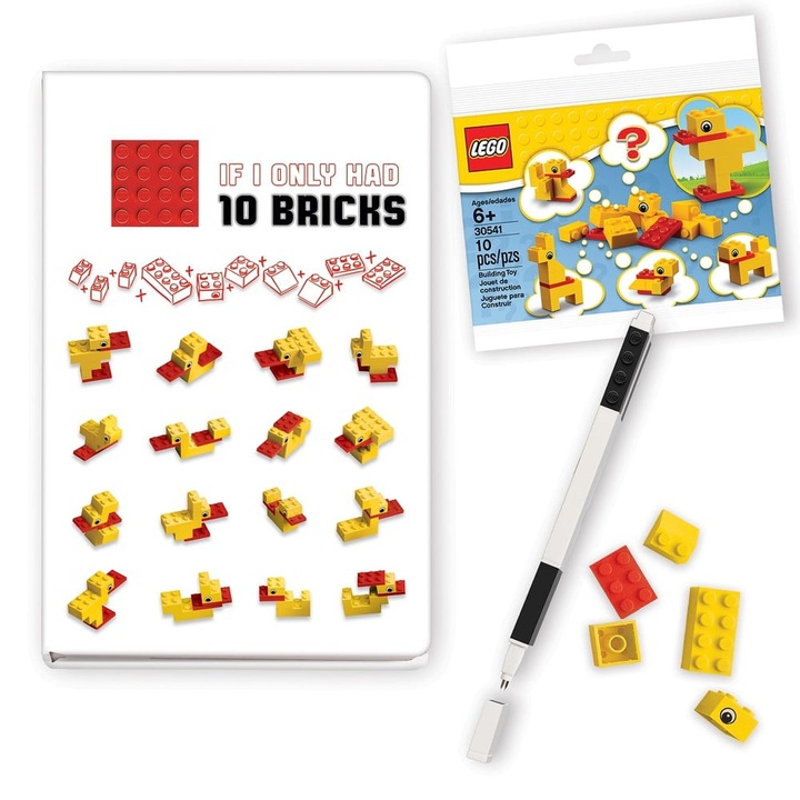 Stationery Classic Ducks jegyzetfüzet, toll és építőkockák - LEGO®