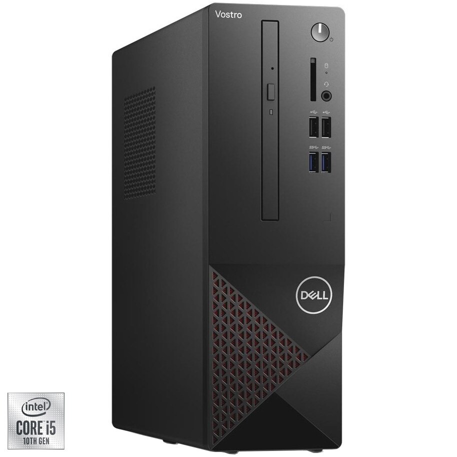 Sistem Desktop PC Dell Vostro 3681 SFF cu procesor Intel® Core™ i5-10400 pana la 4.30 GHz, Comet Lake, 8GB DDR4, 512GB SSD, Intel® UHD Graphics 630, Windows 10 Pro