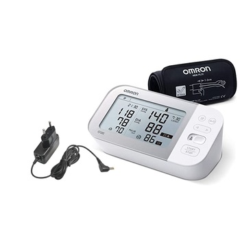 Pachet Tensiometru de brat automat OMRON X7 SMART model 2020, Tehnologie Intellisense, Alb + Adaptor retea Pachet Tensiometru de brat automat OMRON X7 SMART model 2020, Tehnologie Intellisense, Alb + Adaptor retea