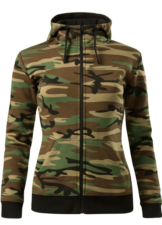 Hanorac model camuflaj, pentru dama, maro, marimea M
