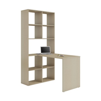 Dulap cu rafturi si birou Sani Tehno SB 2061, 123/90/190 cm, Stejar Crem Dulap cu rafturi si birou Sani Tehno SB 2061, 123/90/190 cm, Stejar Crem