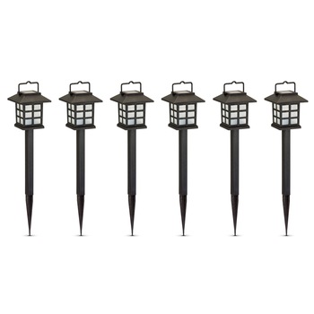 Pachet 6 lampi solare LED de exterior pentru gradina Star-Light, dispersor mat tip felinar, 0.06W, 1 lm, 200mAh, Plastic, 41cm Pachet 6 lampi solare LED de exterior pentru gradina Star-Light, dispersor mat tip felinar, 0.06W, 1 lm, 200mAh, Plastic, 41cm