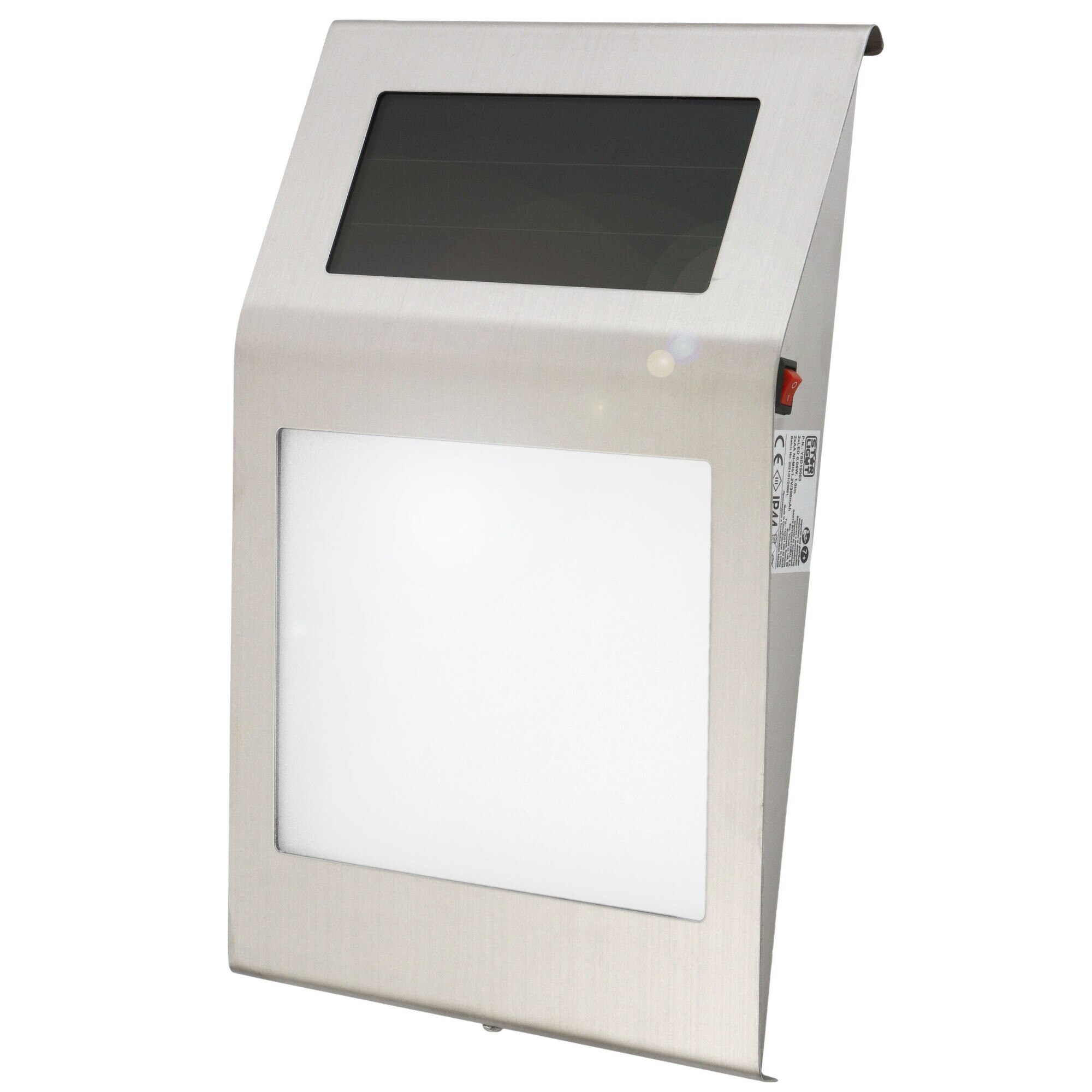 Lampa solara LED de exterior numar casa Star-Light, 0.06W, 1 lm, 300 mAh, IP44, Inox, 20x4x30cm