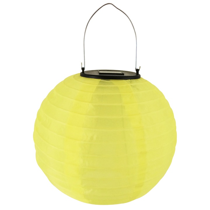 Соларна лампа за градина Star-Light, Пластмаса и жълт текстил, 300 mAh, 23x23x33 см