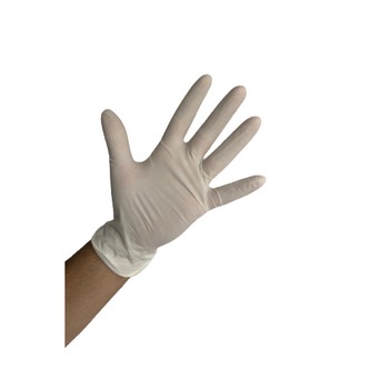 Set 100 Manusi latex Pudrate, unica folosinta, Albe, Marimea L Set 100 Manusi latex Pudrate, unica folosinta, Albe, Marimea L