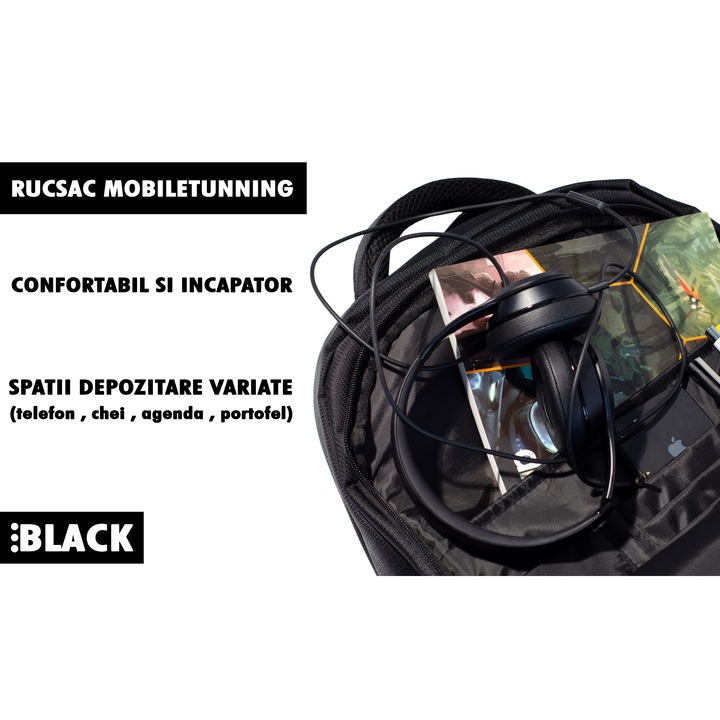Rucsac laptop si tableta Mobile Tuning , 16 inch, antisoc, negru