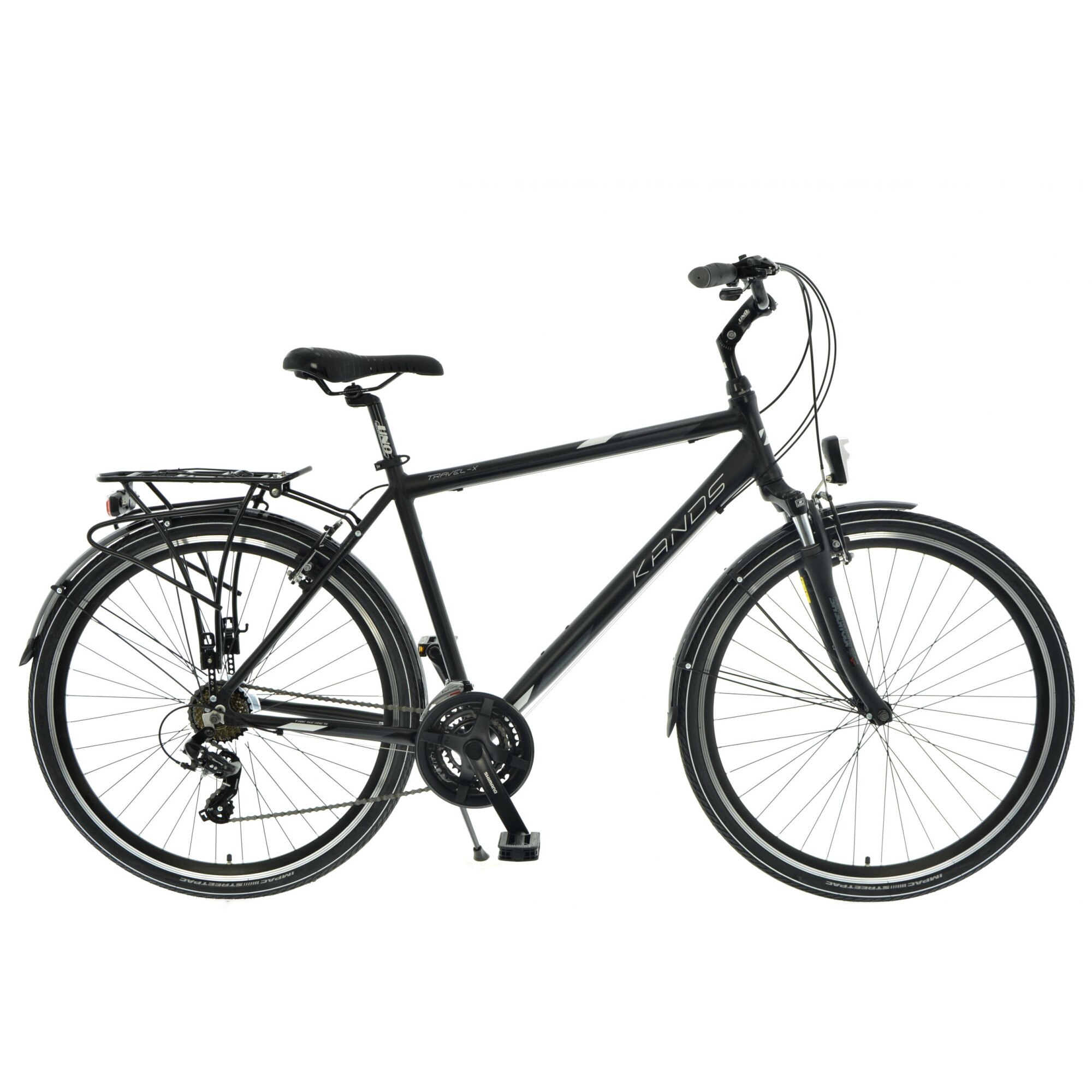 Bicicleta Barbati Kands Travel-X Aluminiu Roata 28'' Negru 166-181 cm inaltime, Shimano, Lumini cu leduri