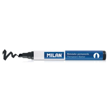 Marker permanent Milan negru varf tesit Marker permanent Milan negru varf tesit