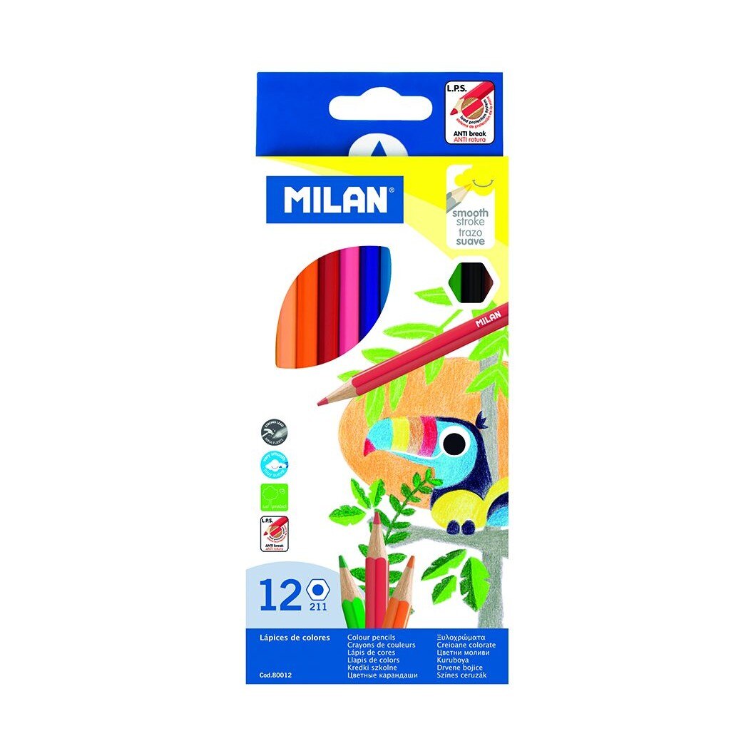 Creion color 12 culori hexagonale MILAN