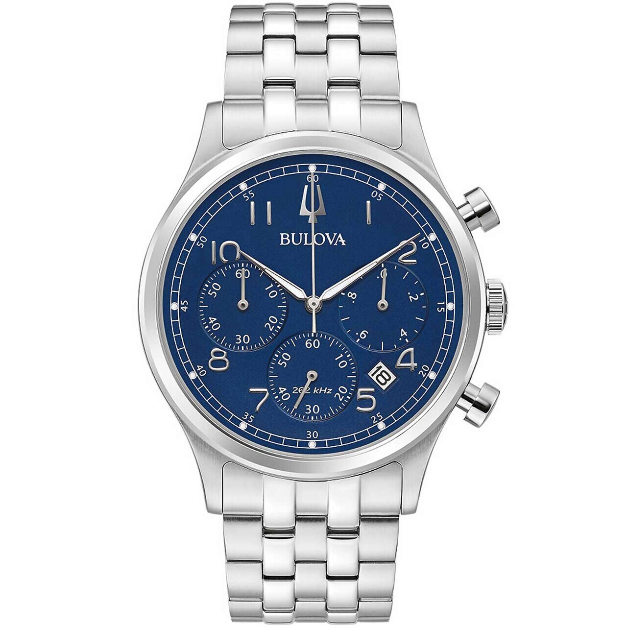 Ceas barbatesc Bulova 96B358, Quartz, 43mm, 3ATM, Argintiu