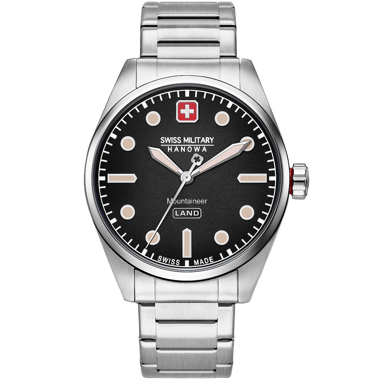 Ceas barbatesc Swiss Military 06-5345.7.04.007, Quartz, 42mm, 10ATM, Argintiu