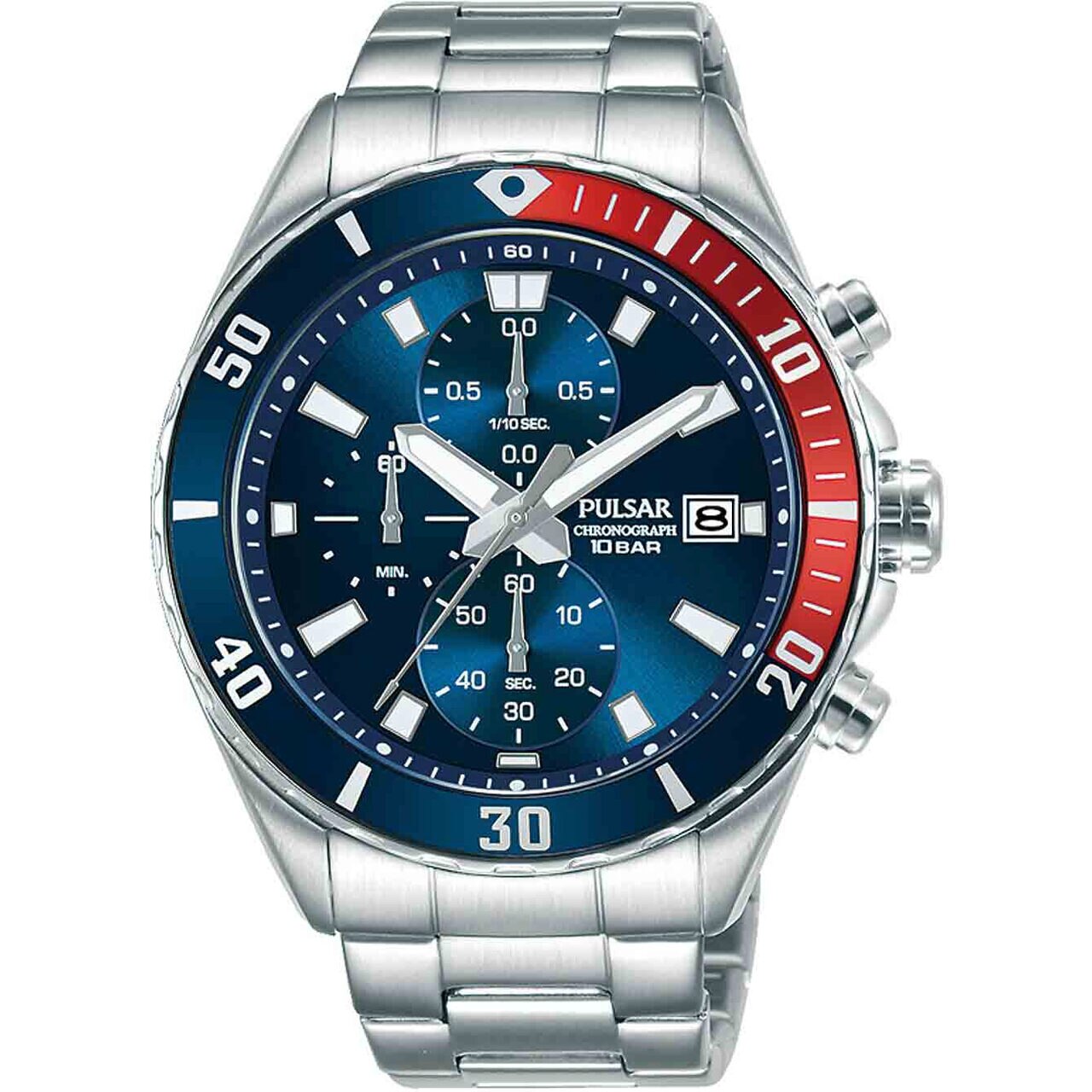 Ceas barbatesc Pulsar PM3185X1, Quartz, 45mm, 10ATM, Argintiu