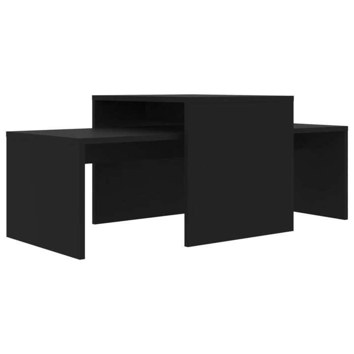Комплект маси за кафе vidaXL, Черен, 100x48x40 см, ПДЧ, 13.27 Kg