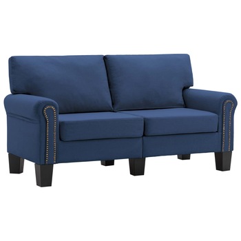 Canapea tapitata cu 2 locuri vidaXL, Tesatura, 145 x 70 x 75 cm Albastru Canapea tapitata cu 2 locuri vidaXL, Tesatura, 145 x 70 x 75 cm Albastru