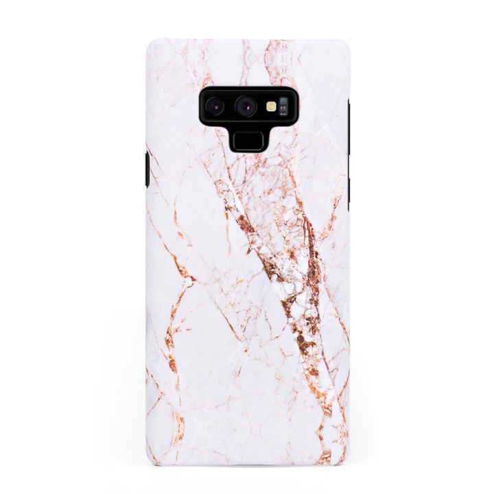 Кейс Crystal Case за Samsung Galaxy Note 9 в дизайн White Marble with Gold Threads, Многоцветен