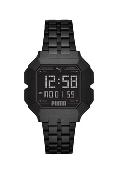 Puma, Ceas digital cu bratara de otel inoxidabil, Negru Puma, Ceas digital cu bratara de otel inoxidabil, Negru