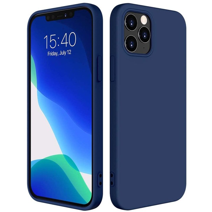 Szilikon tok Wozinsky Soft Flexible Rubber iPhone 12 / 12 Pro telefonhoz, kék