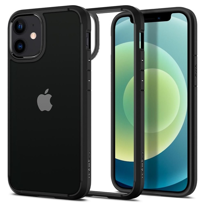 Husa Cu Grad Ridicat de Protectie pentru iPhone 12/12 Pro, AIR Grip, G87, Siliciu, Matte Intense Dark