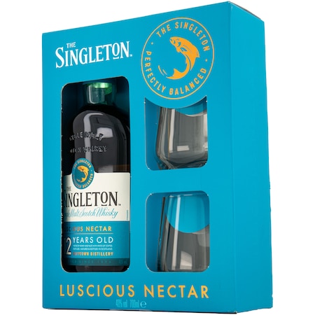 Pachet Whisky Singleton Single Malt + 2 pahare, Editie 2020, 40%, 0.7l