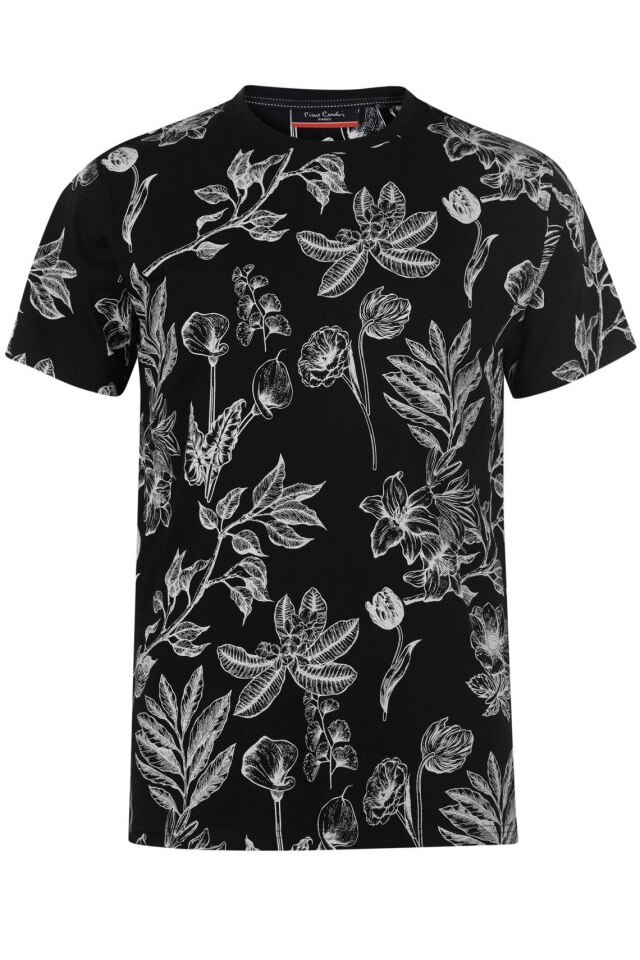 Tricou barbati, Pierre Cardin Leaf, Bumbac, XL EU, Negru